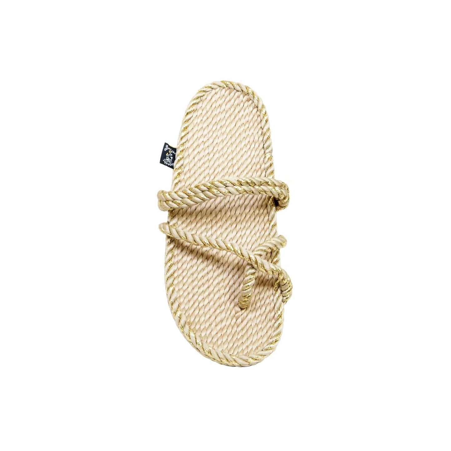 Sandales vegan, sandales en corde, nomadic state of mind, modèle Anesis Beige Sparkling Gold | Anesis - Beige Sparkling Gold - Nomadic State Of Mind - Disponible sur Nomadic State Of Mind "FRANCE"