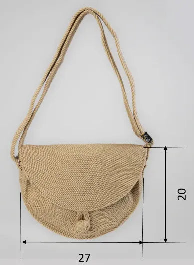 sac bandoulière beige, modèle half moon, accessoires Nomadic state of mind
