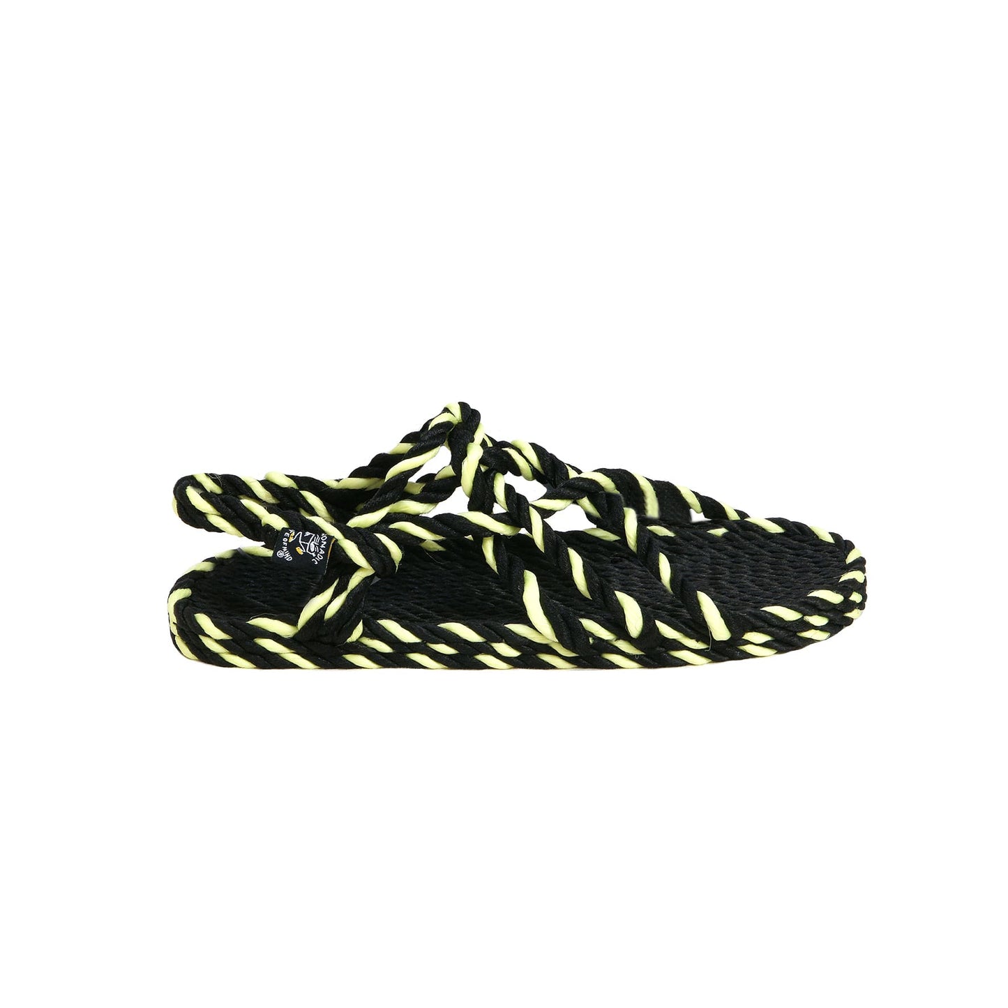 Sandales nomadic state of mind, sandales en corde, sandales homme, sandales femme, modèle JC Twisted Black Neon Yellow | JC - Twisted Black & Neon Yellow - Nomadic State Of Mind - Disponible sur Nomadic State Of Mind "FRANCE"