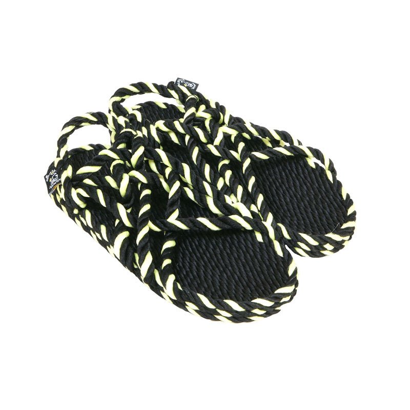 Sandales nomadic state of mind, sandales boho en corde, sandales homme, sandales femme, modèle JC Twisted Black Neon Yellow | JC - Twisted Black & Neon Yellow - Nomadic State Of Mind - Disponible sur Nomadic State Of Mind "FRANCE"