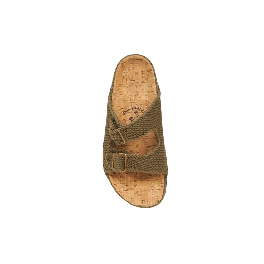 Sandales en corde, nomadic state of mind, modèle Moses sage green with cork  Disponible sur Nomadic State Of Mind "FRANCE"