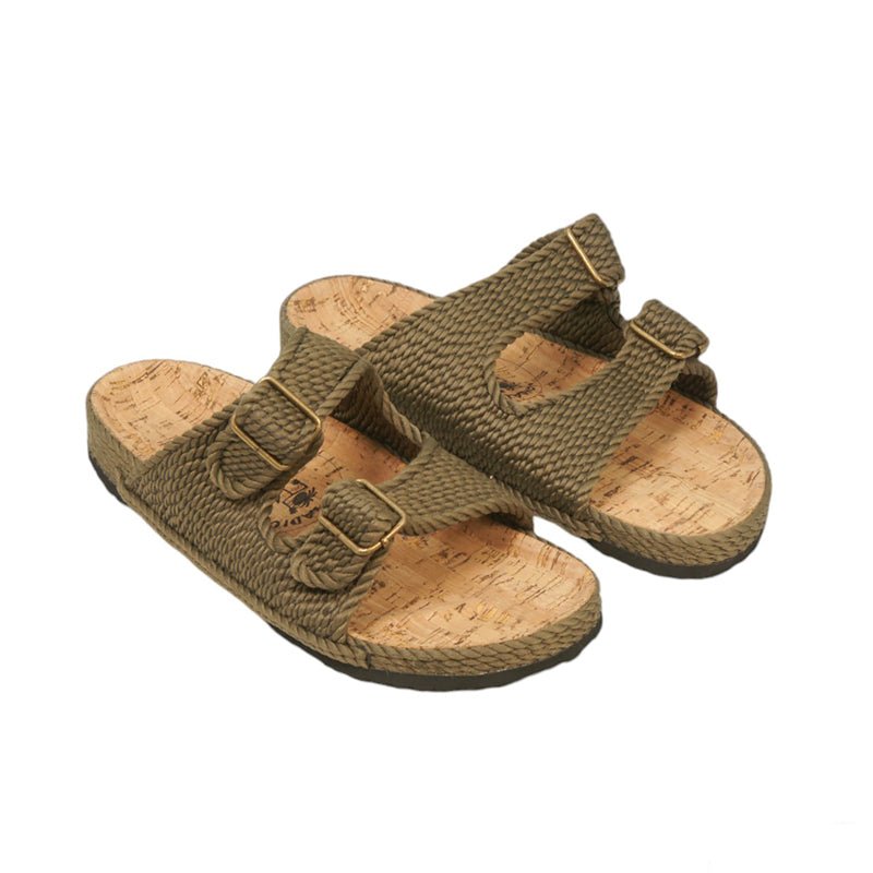 Sandales en corde, nomadic state of mind, modèle Moses sage green with cork  Disponible sur Nomadic State Of Mind "FRANCE"