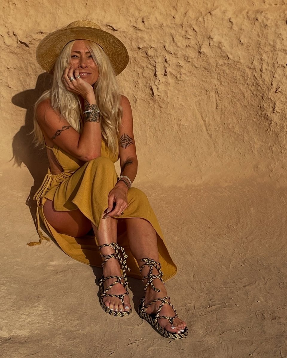 Sandales femme à lacets Romano - Papaya Seed - Disponible sur Nomadic State Of Mind