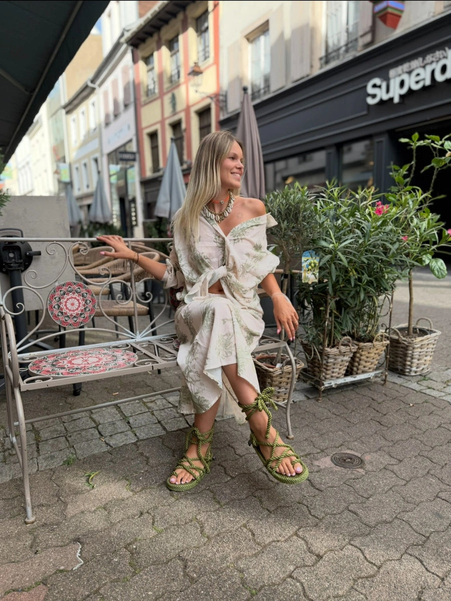 Sandales spartiates véganes ISLA - Cardamon - Disponible sur Nomadic State Of Mind