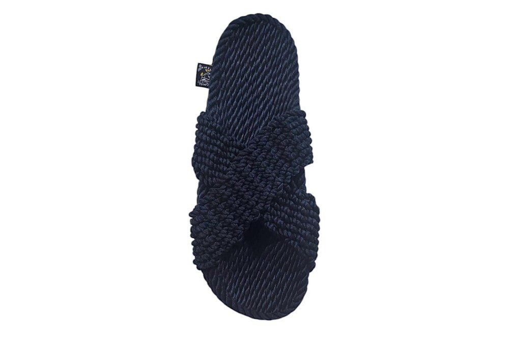 Sandales vegan, sandales en corde, nomadic state of mind, modèle SlidX Navy | SLID X - Navy - Nomadic State Of Mind - Disponible sur Nomadic State Of Mind "FRANCE"