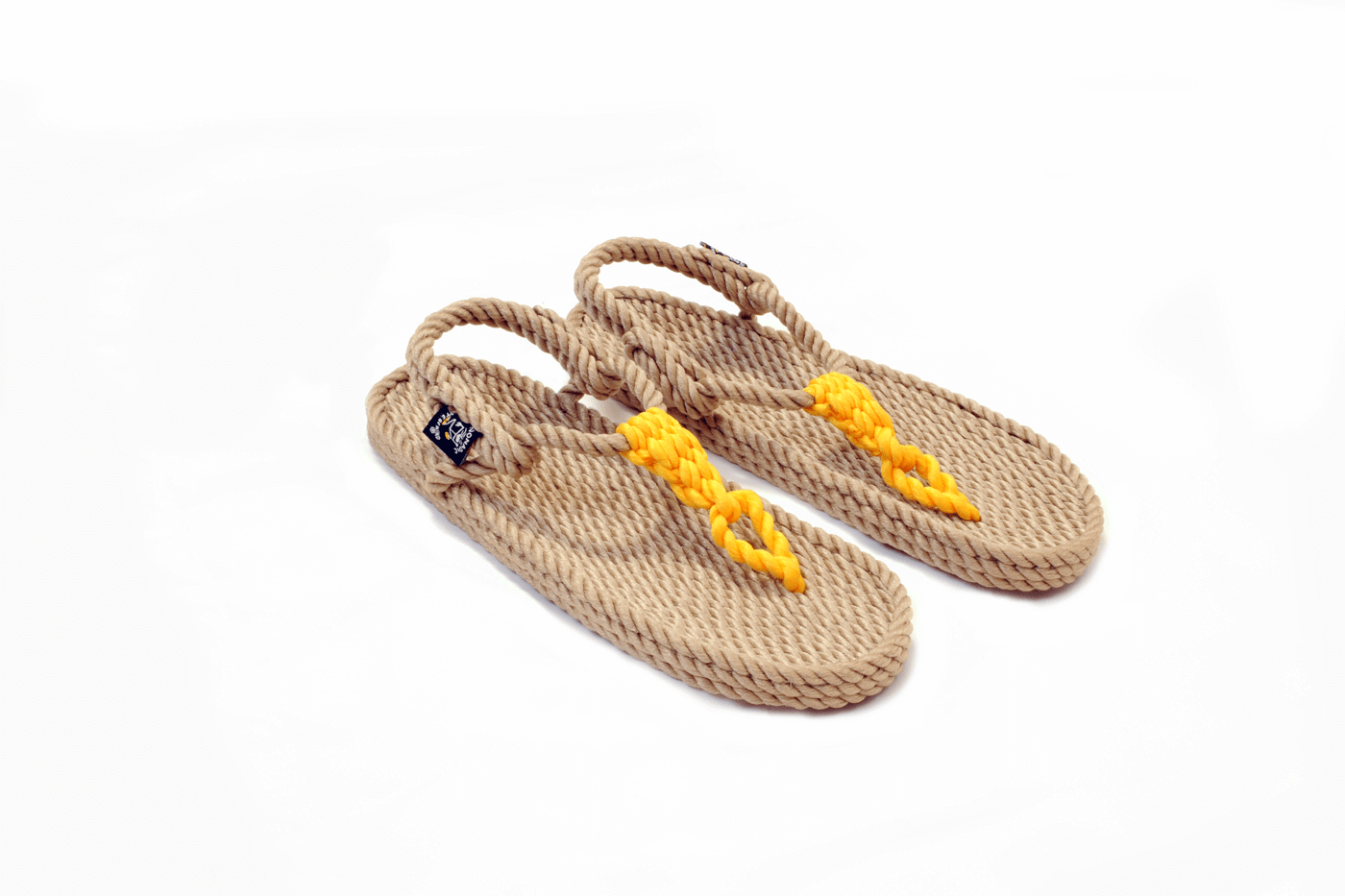 Sandales vegan, sandales en corde, nomadic state of mind, modèle Athena Beige & Jaune | Athena - Beige & Jaune - Nomadic State Of Mind - Disponible sur Nomadic State Of Mind "FRANCE"