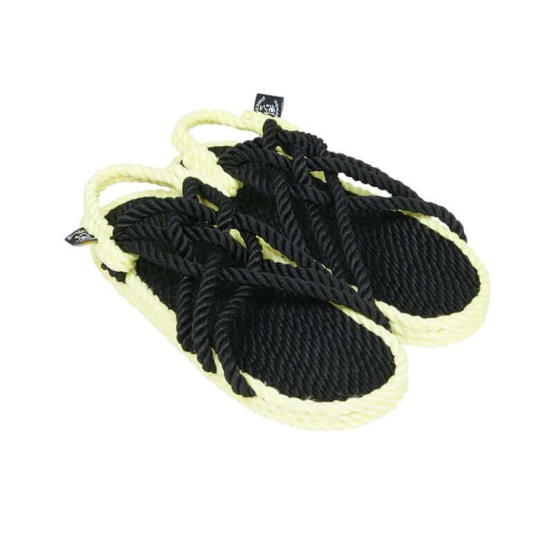 Sandales nomadic state of mind, sandales boho en corde, sandales homme, sandales femme, modèle JC 3 Sensi - Black & Neon yellow | JC 3 Sensi - Black & Neon yellow - Nomadic State Of Mind - Disponible sur Nomadic State Of Mind "FRANCE"