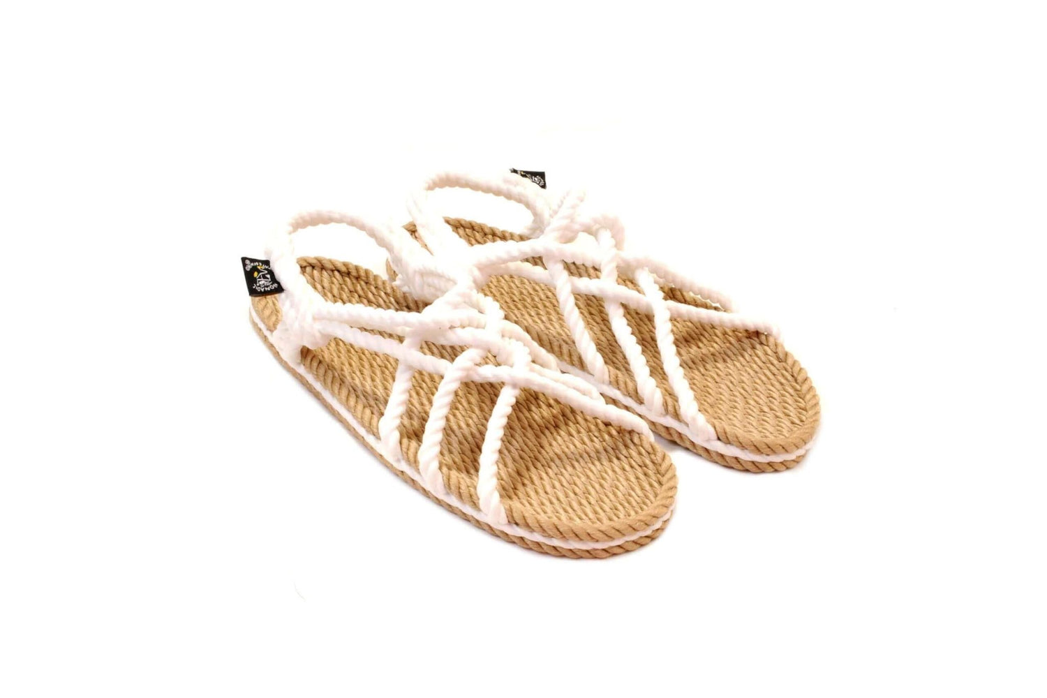Sandales nomadic state of mind, sandales boho en corde, sandales homme, sandales femme, modèle JC Beige & Blanc 6 cordes | JC - Beige & Blanc 6 cordes - Nomadic State Of Mind - Disponible sur Nomadic State Of Mind "FRANCE"