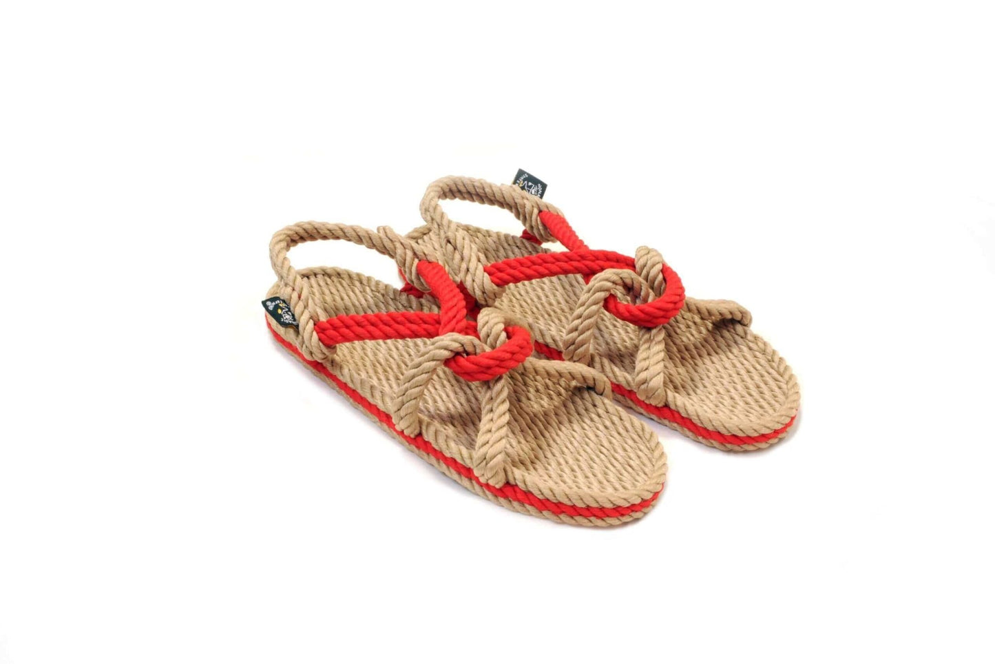 Sandales vegan, sandales en corde, nomadic state of mind, modèle Mountain Momma Beige & Rouge | Mountain Momma - Beige & Rouge - Nomadic State Of Mind - Disponible sur Nomadic State Of Mind "FRANCE"