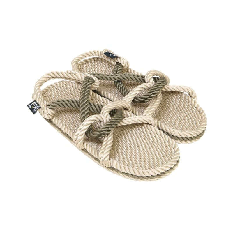 Sandales vegan, sandales en corde, nomadic state of mind, modèle Mountain Momma & Sage green | Mountain momma - Beige & Sage green - Nomadic State Of Mind - Disponible sur Nomadic State Of Mind "FRANCE"