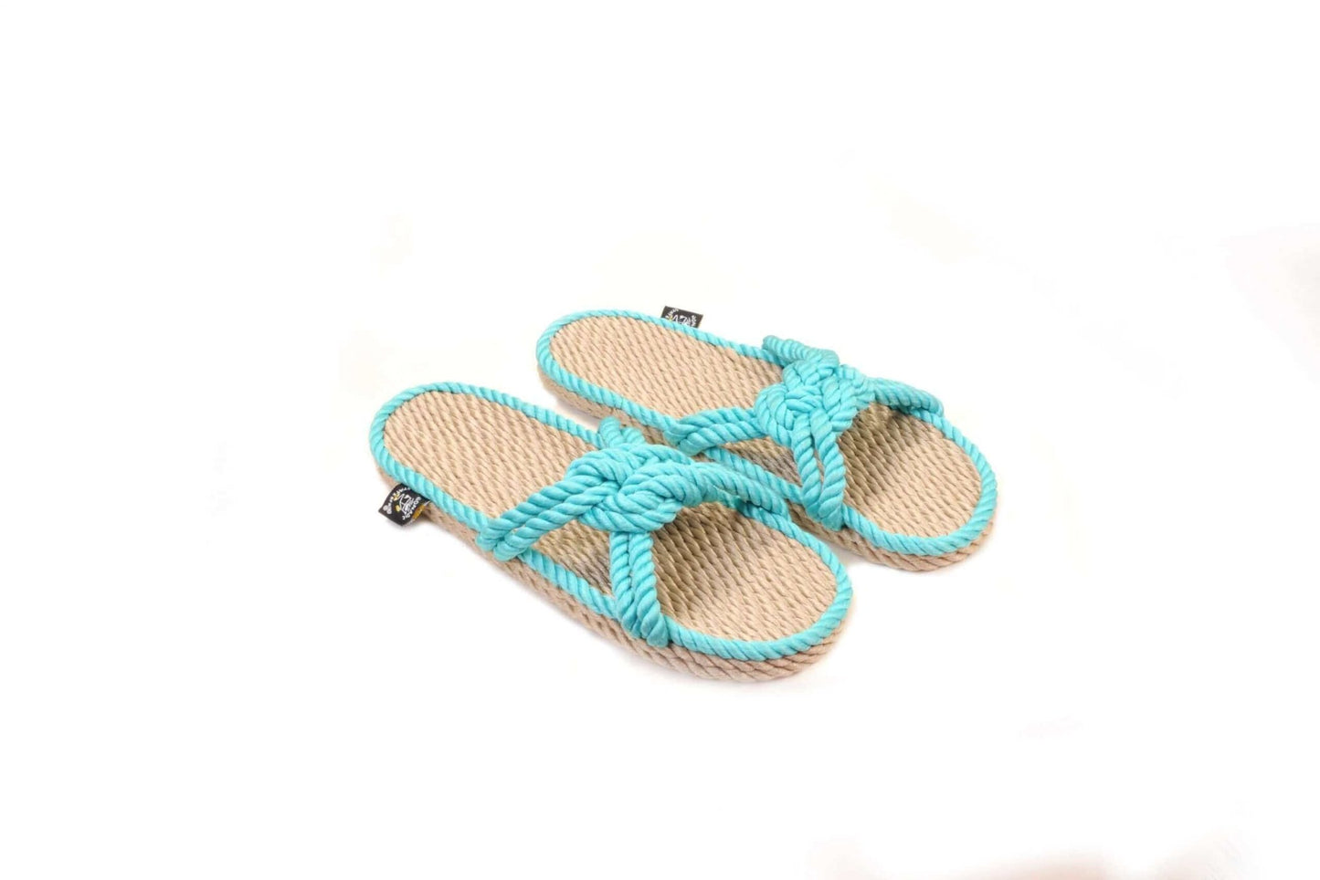 Sandales vegan, sandales en corde, nomadic state of mind, modèle SAILOR Beige & Turquoise | SAILOR - Beige & Turquoise - Nomadic State Of Mind - Disponible sur Nomadic State Of Mind "FRANCE"