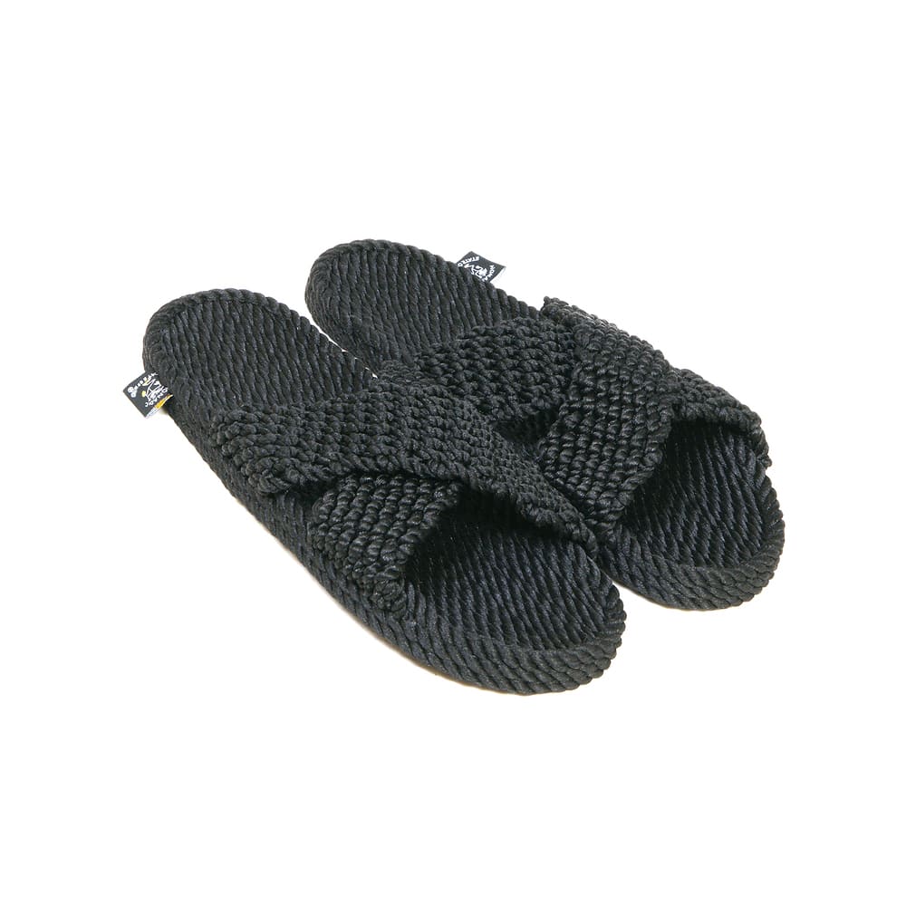 Sandales vegan, sandales en corde, nomadic state of mind, modèle SLIDE X Black | SLID X - Black - Nomadic State Of Mind - Disponible sur Nomadic State Of Mind "FRANCE"