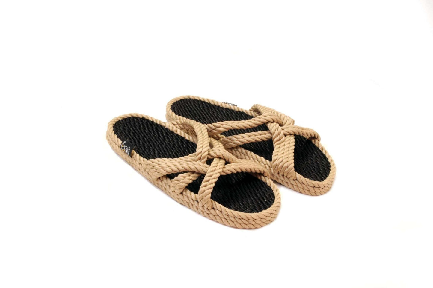Sandales vegan, sandales en corde, nomadic state of mind, modèle Slip on Beige and black | Slip on - Beige and Black - Nomadic State Of Mind - Disponible sur Nomadic State Of Mind "FRANCE"