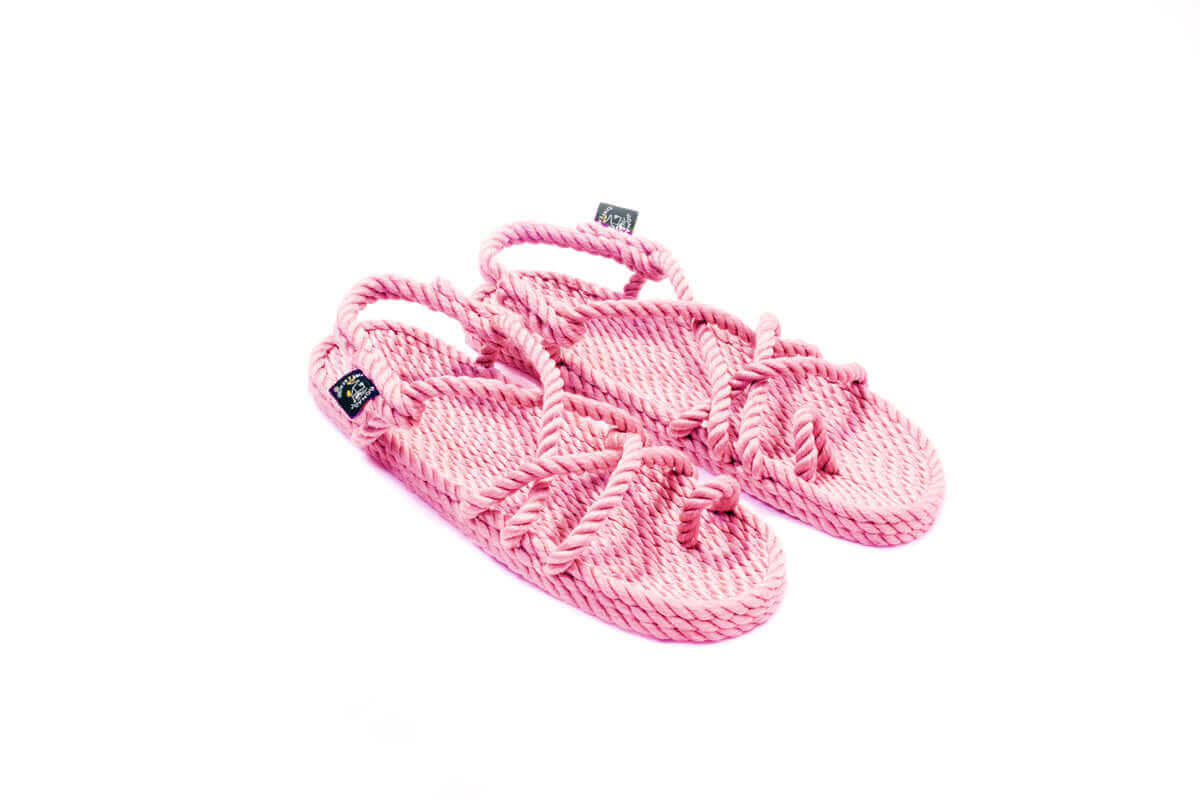 Sandales vegan, sandales en corde, nomadic state of mind, modèle Toe joe Baby pink | Toe Joe - Baby Pink - Nomadic State Of Mind - Disponible sur Nomadic State Of Mind "FRANCE"