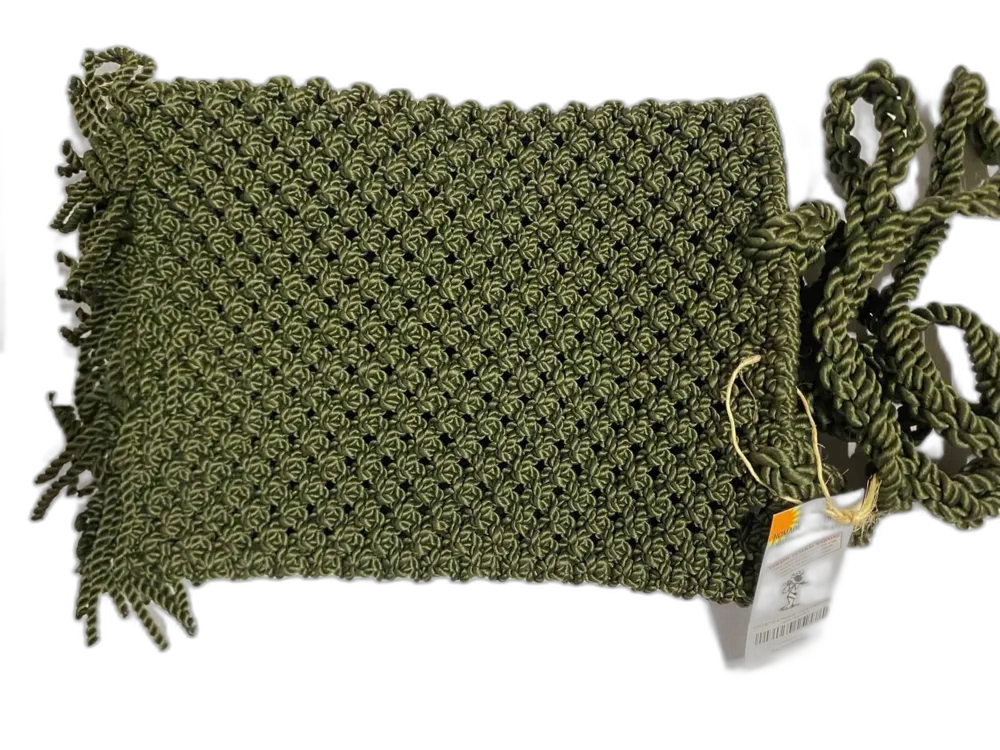 POCHETTE A FRANGE - SAGE GREEN DARK
