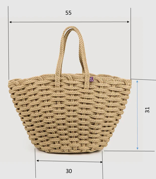 Sac de plage, sac en corde Nomadic state of mind, modèle Nissi woven beige