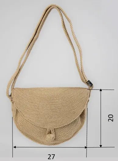 sac bandoulière beige, modèle half moon, accessoires Nomadic state of mind - Disponible sur Nomadic State Of Mind