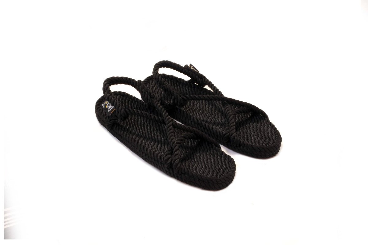 Sandales vegan, sandales en corde, nomadic state of mind, modèle Maria Noir - Disponible sur Nomadic State Of Mind