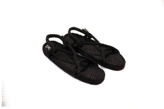 Sandales vegan, sandales en corde, nomadic state of mind, modèle Maria Noir - Disponible sur Nomadic State Of Mind