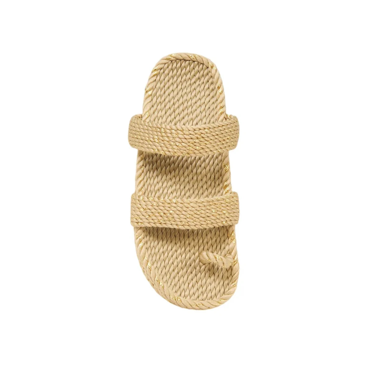 Sandales en cordes, modèle Muse beige sparkling gold de Nomadic state of mind - Disponible sur Nomadic State Of Mind