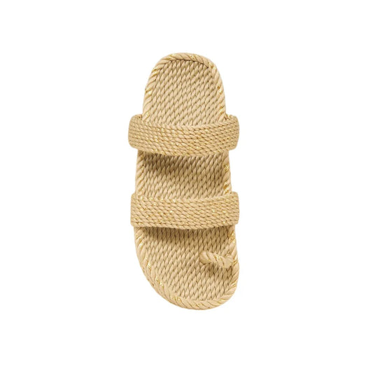 Sandales en cordes, modèle Muse beige sparkling gold de Nomadic state of mind - Disponible sur Nomadic State Of Mind