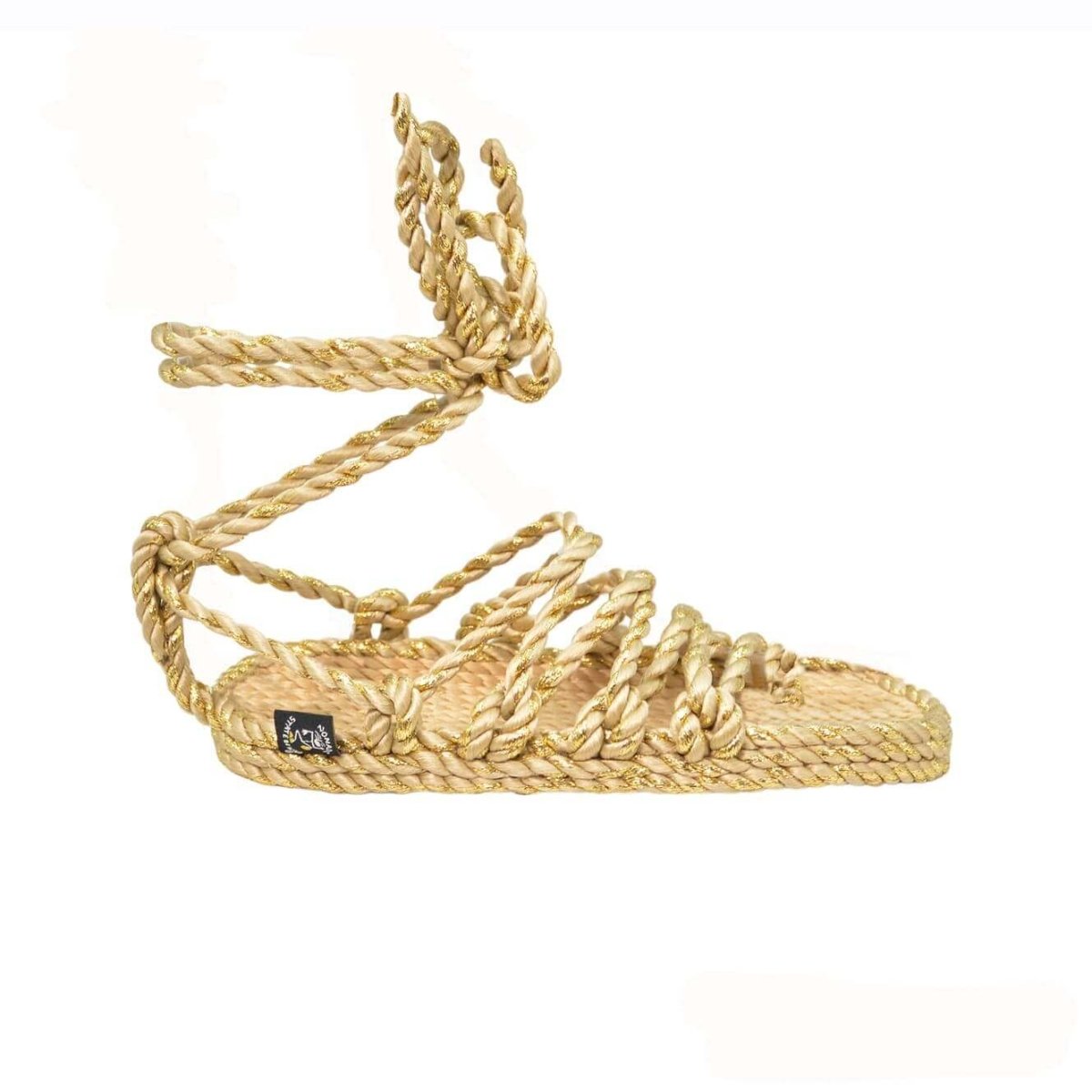 Sandales vegan, sandales à corde femme, nomadic state of mind, modèle Peace - maker Beige spark gold - Disponible sur Nomadic State Of Mind