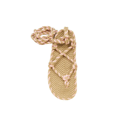 ROMANO Compensées - Twisted Beige Baby Pink with Sole - Disponible sur Nomadic State Of Mind