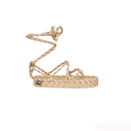 ROMANO Compensées - Twisted Beige Baby Pink with Sole - Disponible sur Nomadic State Of Mind