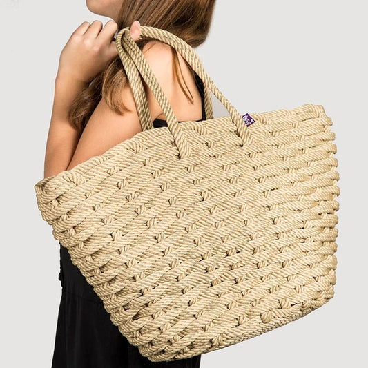 Sac de plage, sac en corde Nomadic state of mind, modèle Nissi woven beige - Disponible sur Nomadic State Of Mind