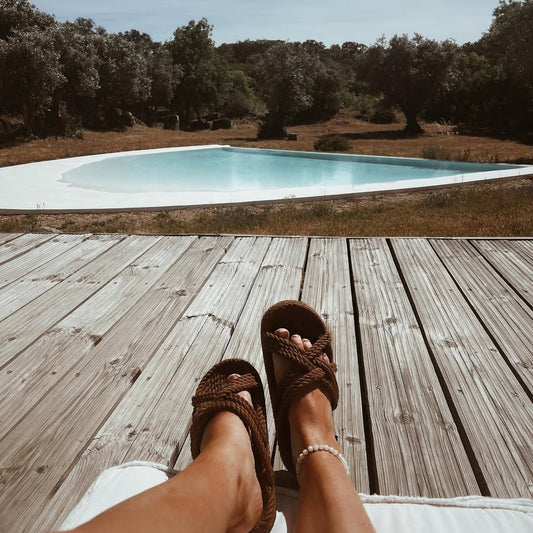 Sandales en cordes, modèles slip on cafe, nomadic state of mind - Disponible sur Nomadic State Of Mind