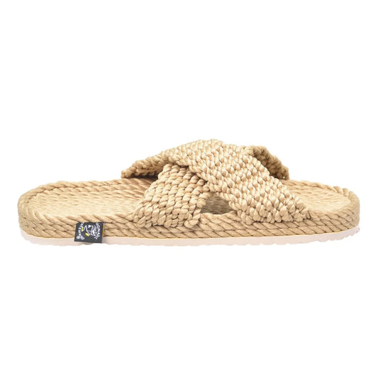 Sandales vegan, sandales en corde, Sandales avec semelles, nomadic state of mind, modèle SLIDE X Beige with Sole - Disponible sur Nomadic State Of Mind