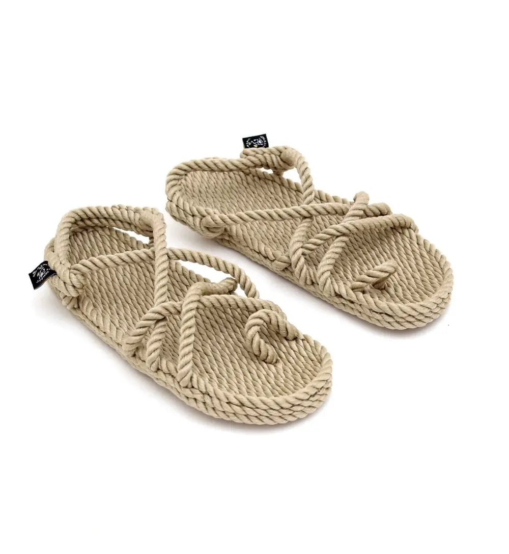 Sandales vegan,  nomadic state of mind,  modèle toe-joe beige