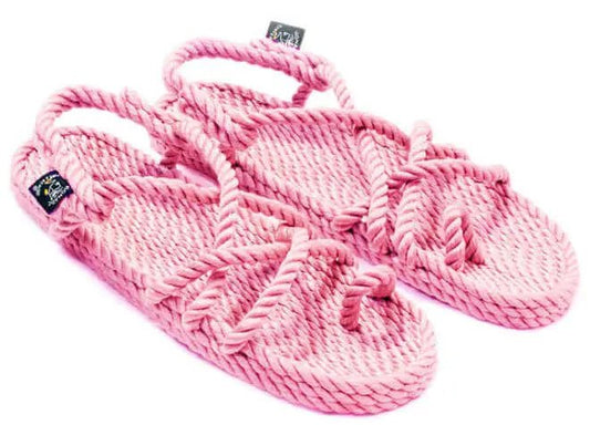 Sandales vegan, sandales en corde, nomadic state of mind, modèle Toe joe Baby pink "FRANCE" - Disponible sur Nomadic State Of Mind