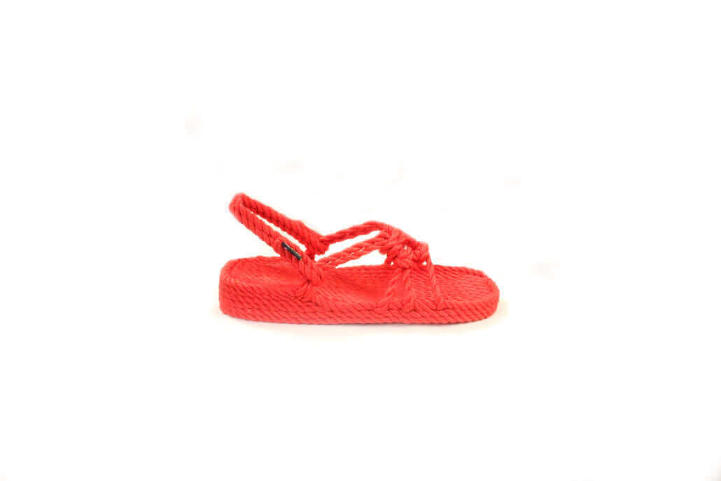 Sandales vegan, sandales en corde, nomadic state of mind, modèle Wedge Red