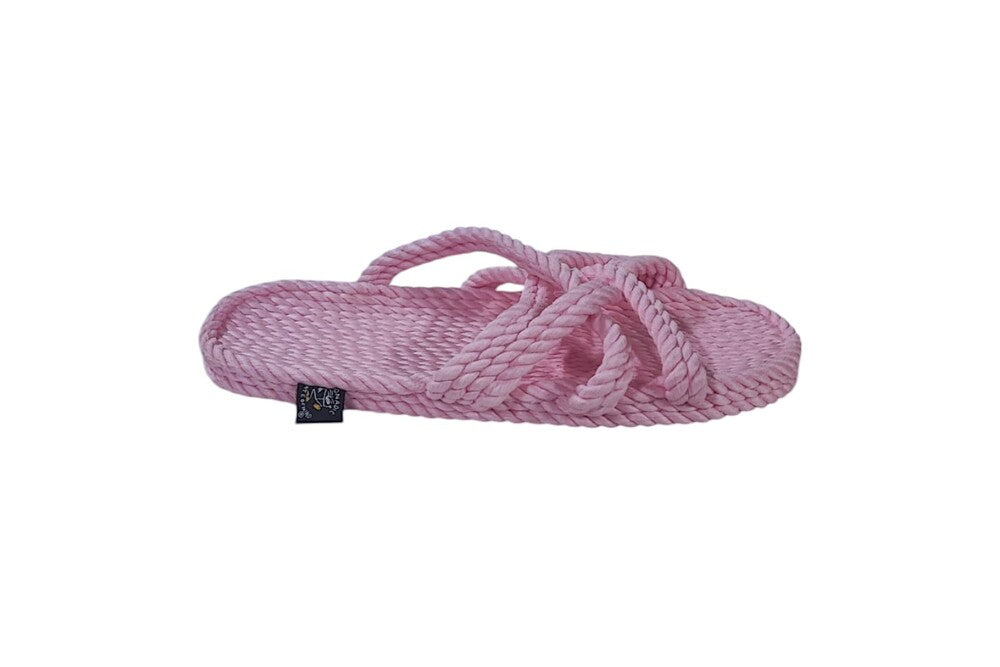 Sandales femme, sandales en corde, nomadic state of mind, modèle Slip on baby pink