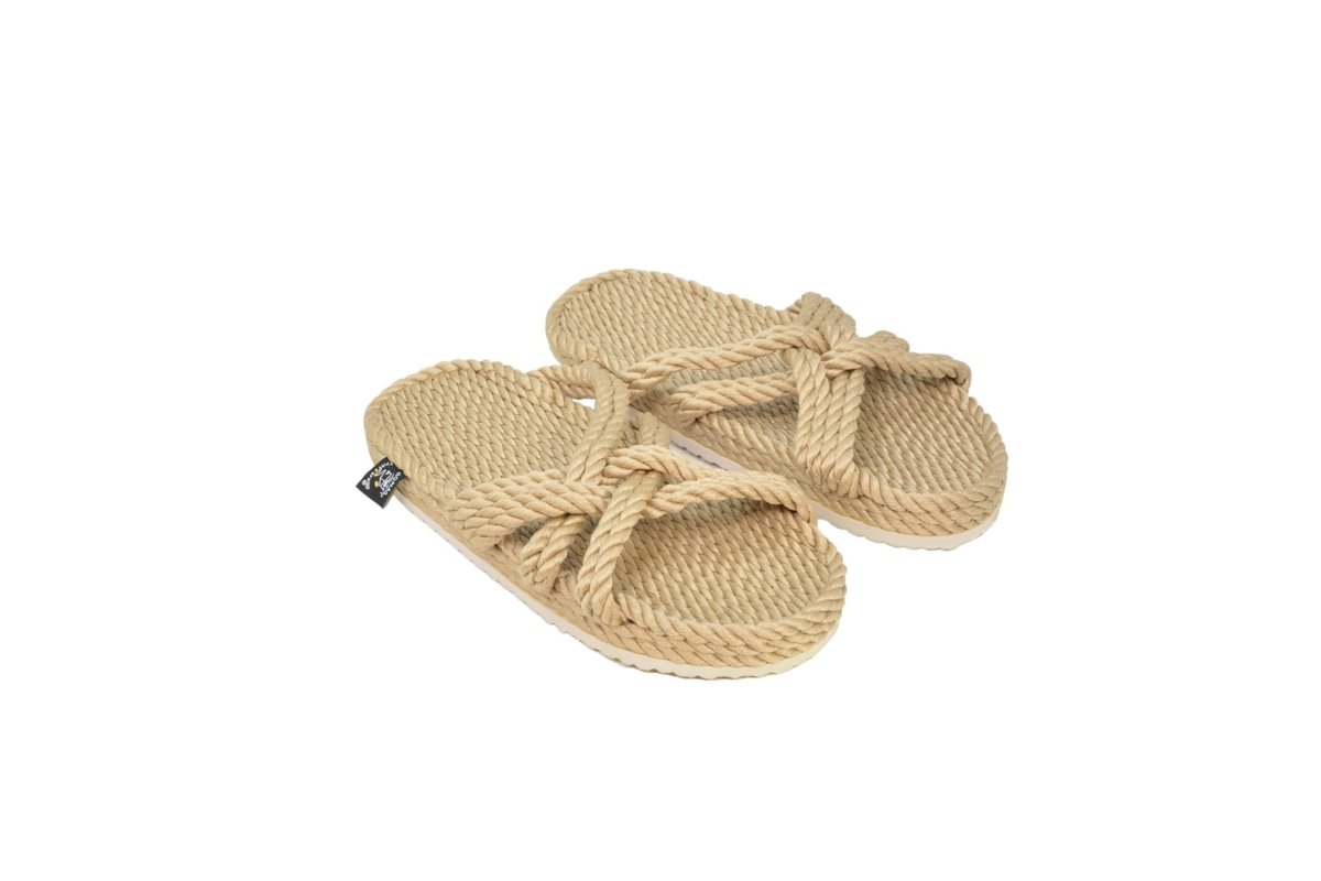 Sandales avec semelle, sandales en corde, nomadic state of mind, modèle Slip on beige with sole - Disponible sur Nomadic State Of Mind