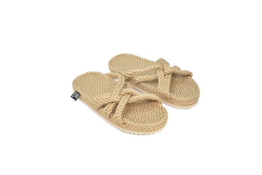 Sandales avec semelle, sandales en corde, nomadic state of mind, modèle Slip on beige with sole - Disponible sur Nomadic State Of Mind