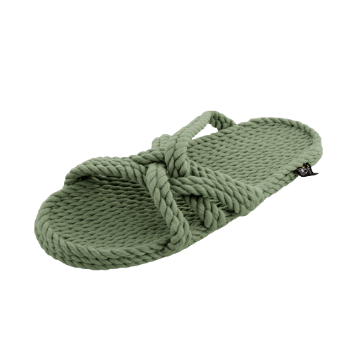 Sandales vegan, sandales en corde, nomadic state of mind, modèle Slip on Sage green Army