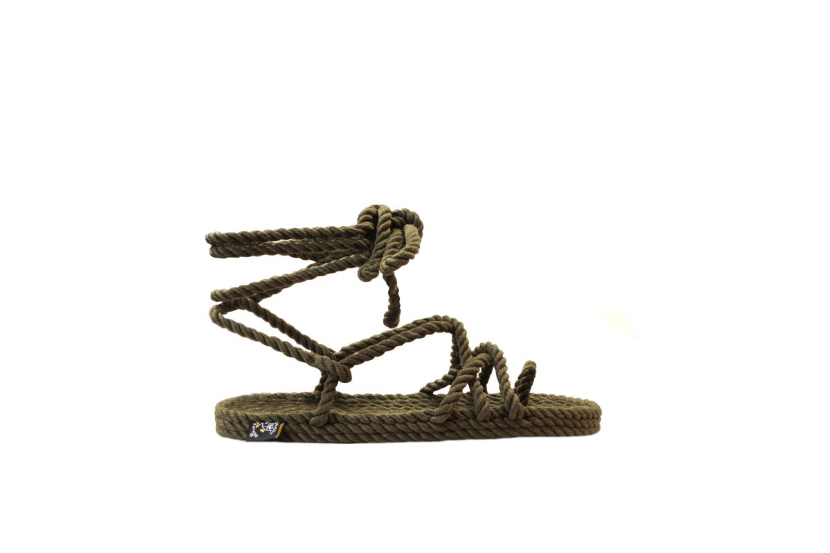 Sandales vegan, sandales en corde, nomadic state of mind, modèle Isla Sage green - Disponible sur Nomadic State Of Mind