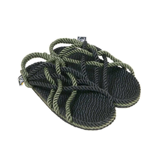 Sandales vegan homme et femme, nomadic state of mind, modèle jc black sage green 3 ropes | JC - Black & Sage green 3 ropes - Nomadic State Of Mind - Disponible sur Nomadic State Of Mind "FRANCE"