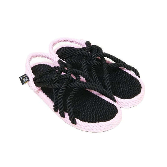 Sandales vegan homme et femme, nomadic state of mind, modèle JC 3 Sensi - Black & Baby pink