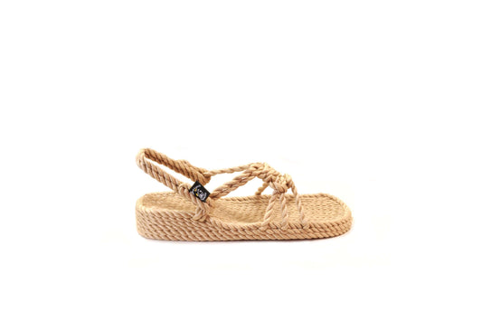 Sandales vegan, sandales en corde, nomadic state of mind, modèle Wedge-Beige