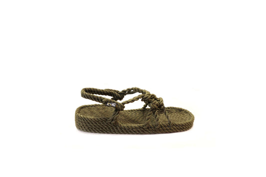 Sandales vegan, sandales en corde, nomadic state of mind, modèle Wedge Sage green