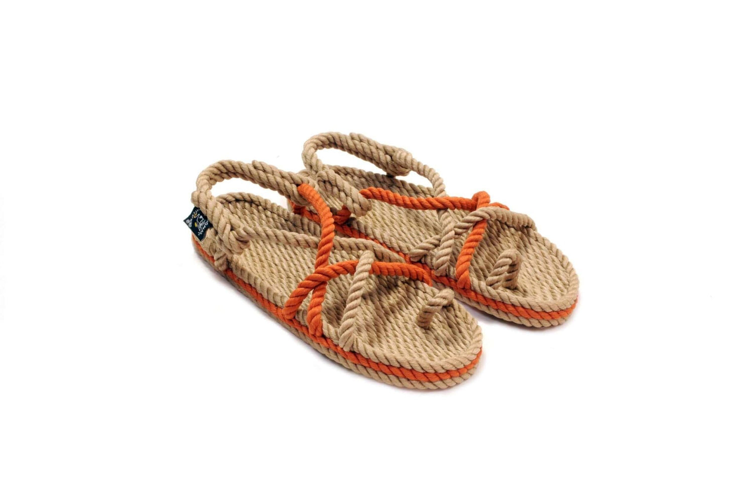 Sandales vegan, sandales en corde, nomadic state of mind, modèle Toe joe Beige & Pumpkin | Toe Joe - Beige & Pumpkin - Nomadic State Of Mind - Disponible sur Nomadic State Of Mind "FRANCE"