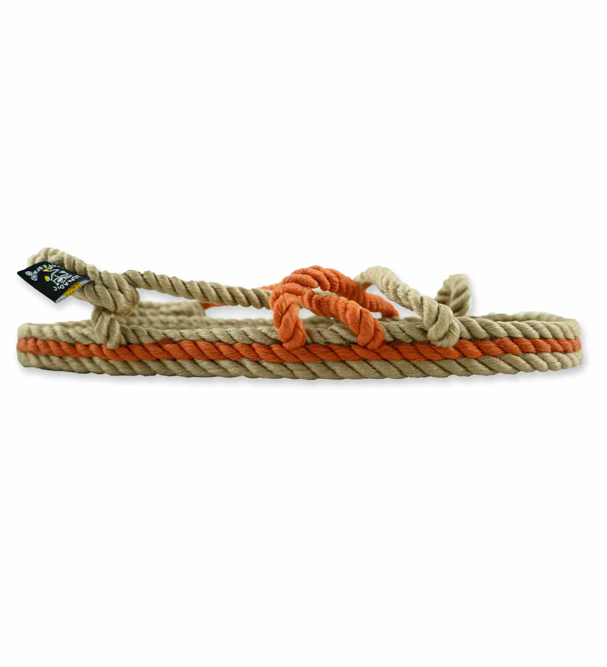 Sandales vegan, sandales en corde, nomadic state of mind, modèle Toe joe Beige & Pumpkin | Toe Joe - Beige & Pumpkin - Nomadic State Of Mind - Disponible sur Nomadic State Of Mind "FRANCE"