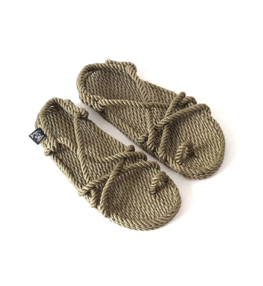 Sandales vegan, sandales en corde nomadic state of mind, modèle Toe Kaki - Disponible sur Nomadic State Of Mind