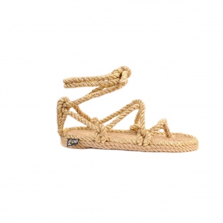 Sandales nomadic state of mind, sandale en corde, modèle Romano couleur solid gold