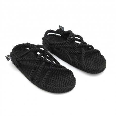 Sandales nomadic state of mind, sandale en corde, modèle jc kids couleur noir