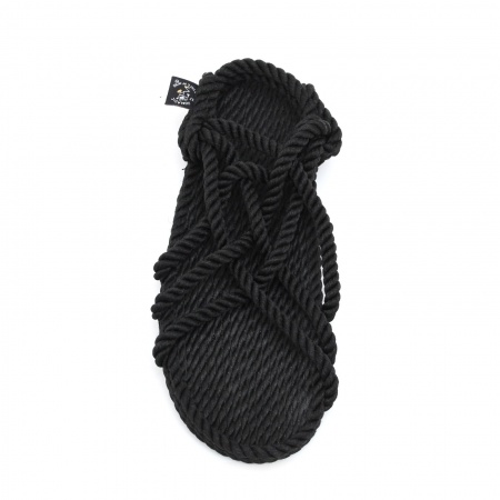 Sandales nomadic, sandale vegan, fait à partir de corde récyclé, modèle jc kids noir