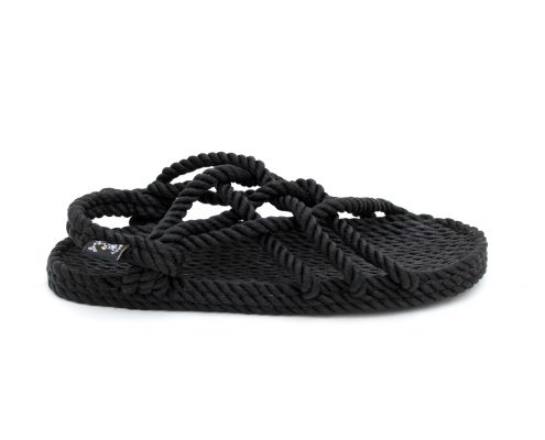 Sandales Boho en plastique recyclé, sandales nomadic, marque vegan, sandales homme, sandales femme, modèle JC Noir